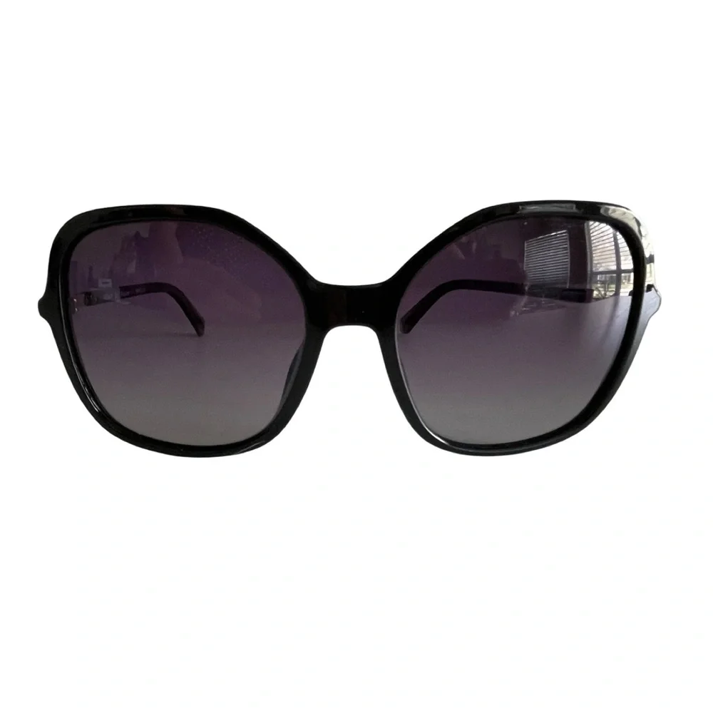 Lilly Pulitzer Norah Polarized Oversized Square Sunglasses Onyx Black